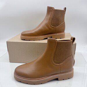 Vince Rue Chelsea Ankle Boots Booties Brown Leather Waterproof Platform US 6